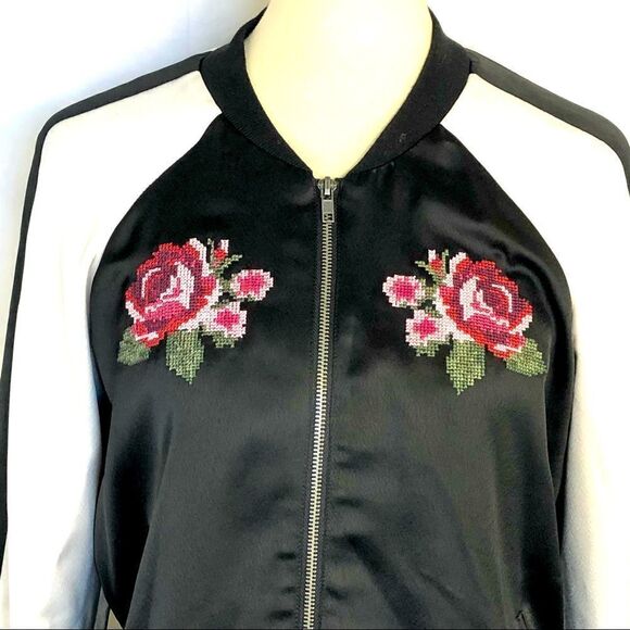 CUPCAKES AND CASHMERE EMBROIDERED BOMBER / TRACK JACKET - Picture 3 of 11